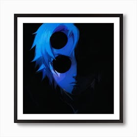 Anime Character With Blue Hair Art Print