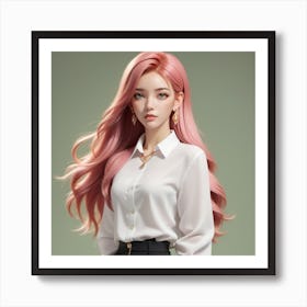 Pink Haired Girl Poster