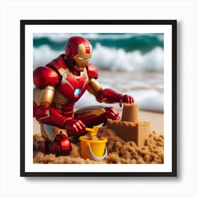 Iron Man In The Sand Art Print