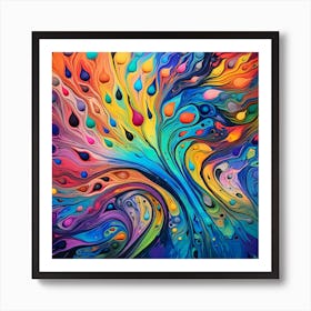 Abstract Colorful Tree Art Print