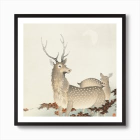 Couple Of Deers, Ohara Koson Vintage Japanese Art Print