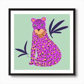 Pink Leopard 1 Art Print