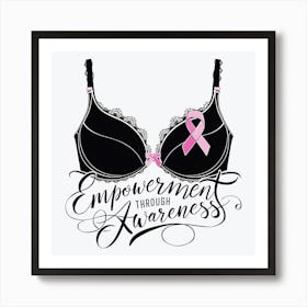 Women Breast Cancer Awareness background in Pink Ribbon international symbol for month October clipart and poster clipart and wall art 4 Art Print