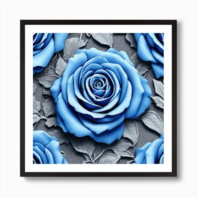 Blue Roses 14 Art Print