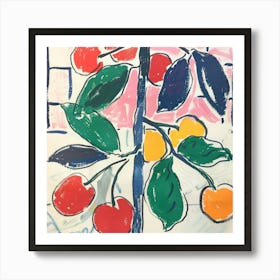 Cherries Matisse Style 14 Art Print