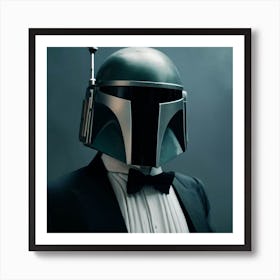 Din Djarin The Mandalorian Wearing a Tuxedo Art Print Art Print