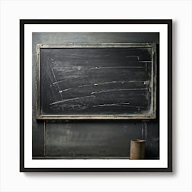 Abstract Communication Concept Showcasing An Empty Chalkboard Macro Shot Of Surface Textures Emphas Art Print