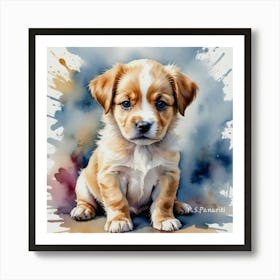 Puppy Painting Art Print