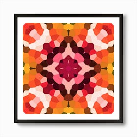 Orange Mosaic Pattern Art Print