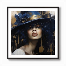 Blue Hat 4 Art Print