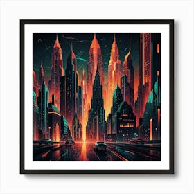 Futuristic City 25 Art Print