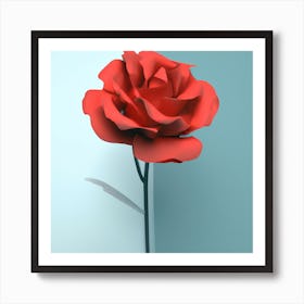 Red Rose On A Wall Art Print