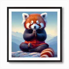 Red Panda Meditation 1 Art Print