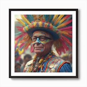 Man In Feathers 2 Art Print