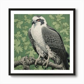 Ohara Koson Inspired Bird Painting Osprey 3 Square Art Print