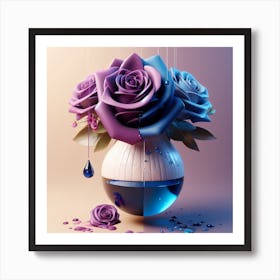 Rose in vase Art Print