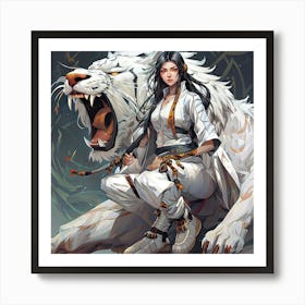 White Tiger Queen Art Print