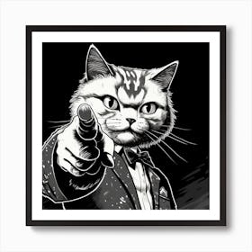 Cat In A Suit 4 Art Print