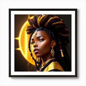 African Woman With Dreadlocks 1 Art Print