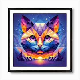 Scamp Low Poly Cat Art Print