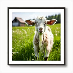 Grass Green Goat Farm Mammal Milk Farming Animal Meadow Head Canino No People Pasture S (4) Art Print