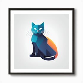 Abstract Cat Art Print