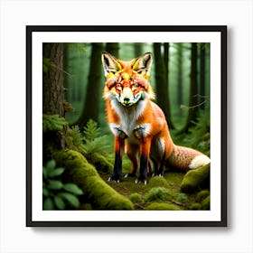 Red Fox In The Forest 8 Art Print