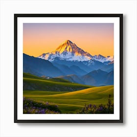 Sunrise In The Mountains 1 Art Print