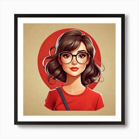 Girl With Glasses Art Print