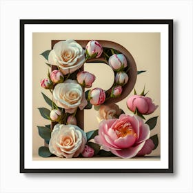 Floral Letter R Art Print