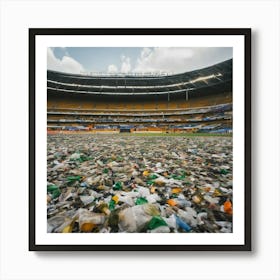 Plastic Waste In A Stadium Art Print