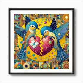 Birds Of Love Art Print