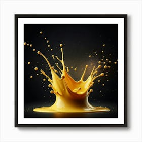 Splash Of Yellow Liquid Art Print