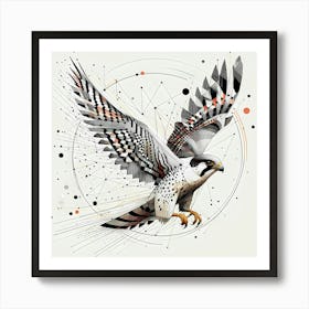 Falcon - Abstract Line Art Illustration 241 Art Print