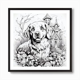 Dog With A House Art Print