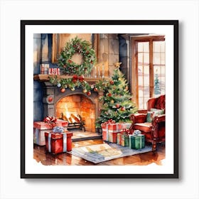 Christmas In The Living Room 54 Art Print