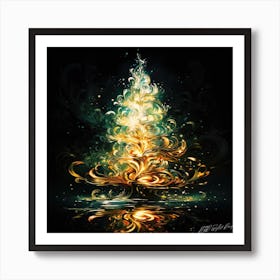 Christmas Tree A Glow - Christmas Art Art Print