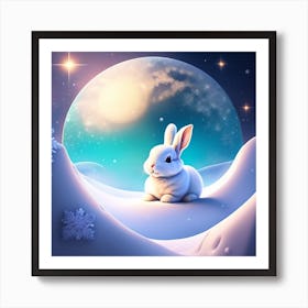 Rabbit In The Snow Art Print