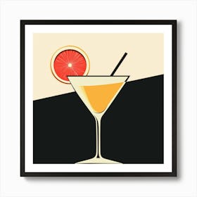 Abstract Cocktail Bar Illustration Wall Aart Affiche