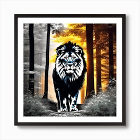 Lion In The Forest 29 Art Print