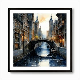 Brussels Canal Art Print