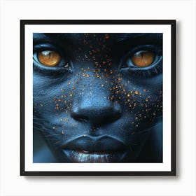 African Woman With Orange Eyes Art Print