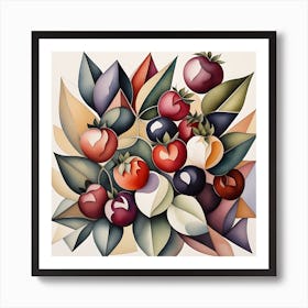 Berries And Leaves Art Print