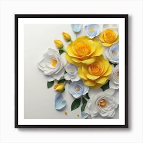 Spring flowers on a bright white wall, 18 Art Print