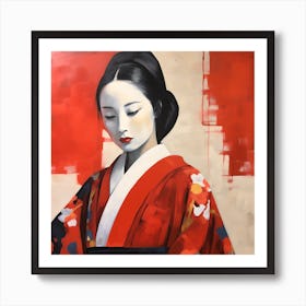 Artjuicebycsaba Close Up Style Minimalist Zen Japanese Noh Thea 0ec9c659 8247 490e Adc6 4894ed3ea890 Denoised Upscaled X4 Art Print