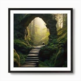 Bridge In The Forest Art Print