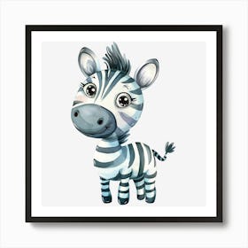 Cartoon Zebra Art Print