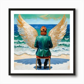 Abstract green angel Art Print