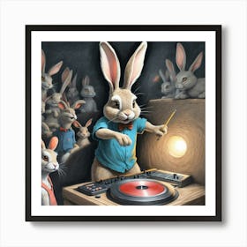 Rabbit Dj 4 Art Print