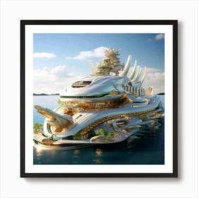 Futuristic Cruise Ship 1 Art Print